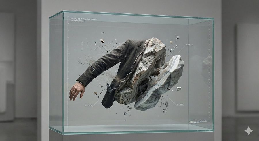 Surreal Abstract Concept Contained In A Display Case — Nano Banana Pro image prompt example