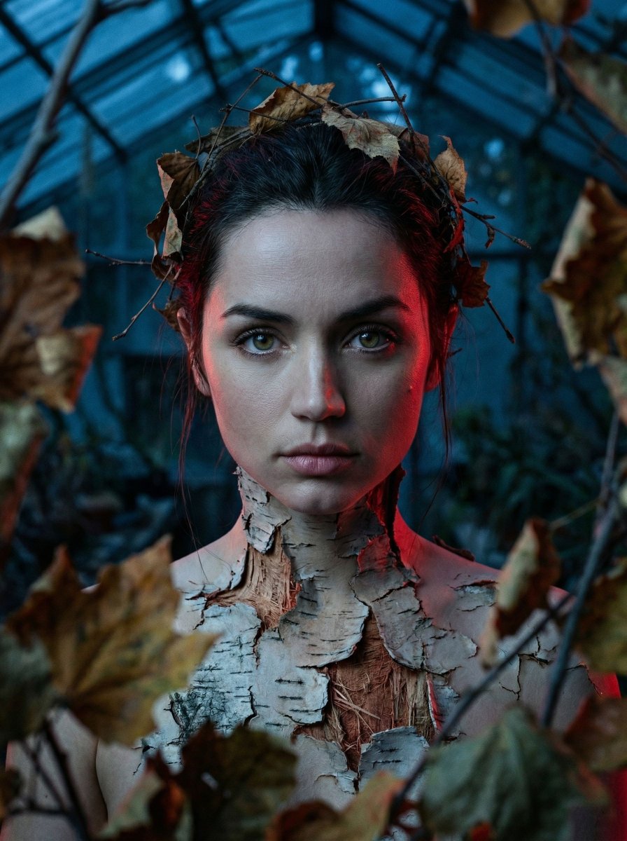 Surreal Birch Bark Portrait Prompt — Nano Banana Pro image prompt example