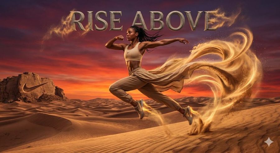 Surreal Desert Athletic Campaign — Nano Banana Pro image prompt example