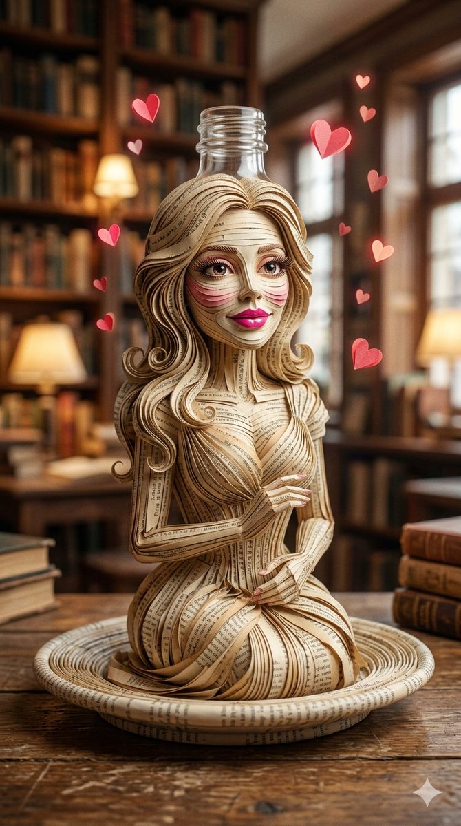 Surreal Humanoid Figure From Book Pages — Nano Banana Pro image prompt example