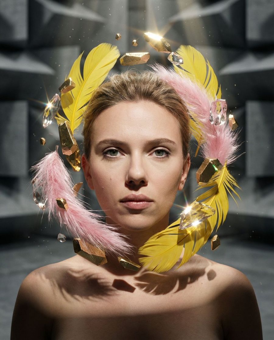 Surreal Portrait With Floating Elements — Nano Banana Pro image prompt example