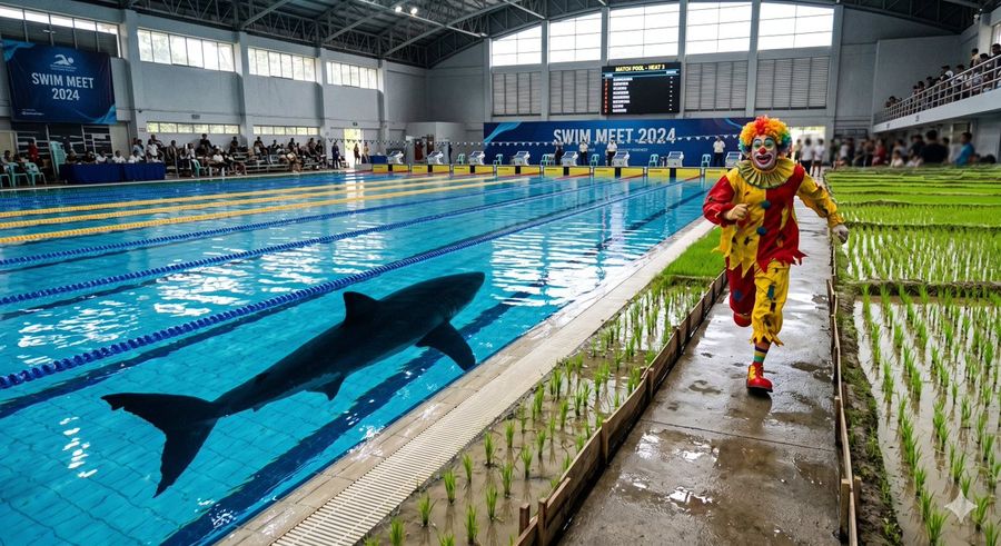 Swimming Pool Vs Rice Field Comparison — generated with Nano Banana Pro