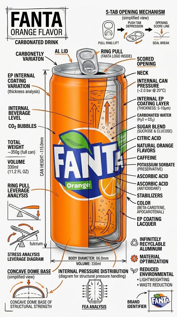 Technical Infographic Schematic For A Productbeverage — Nano Banana Pro image prompt example