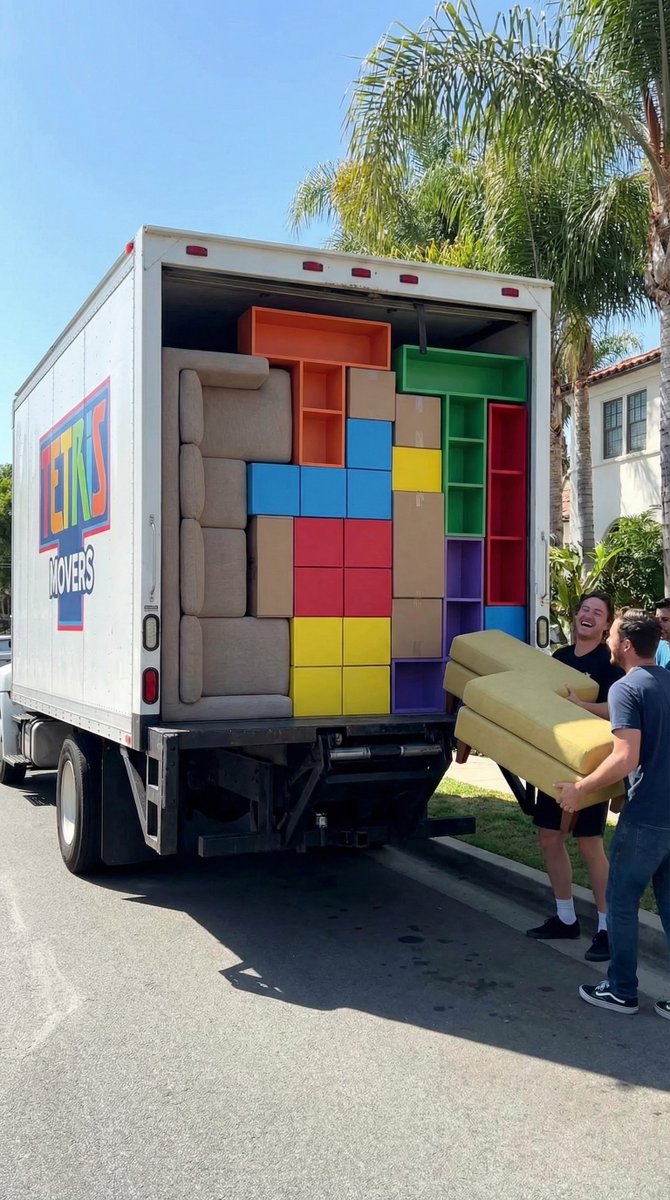 Tetris Home Organization Humor Prompt — Nano Banana Pro image prompt example