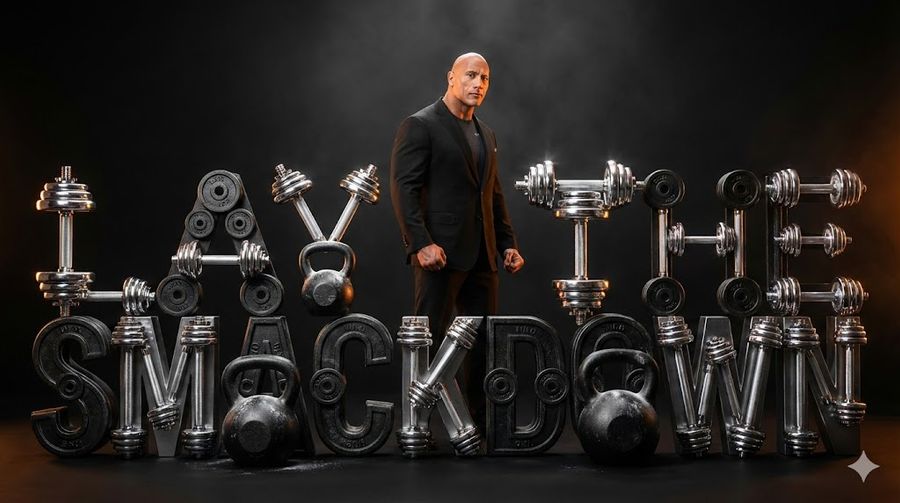 The Rock Lay The Smackdown Cinematic Visual — Nano Banana Pro image prompt example