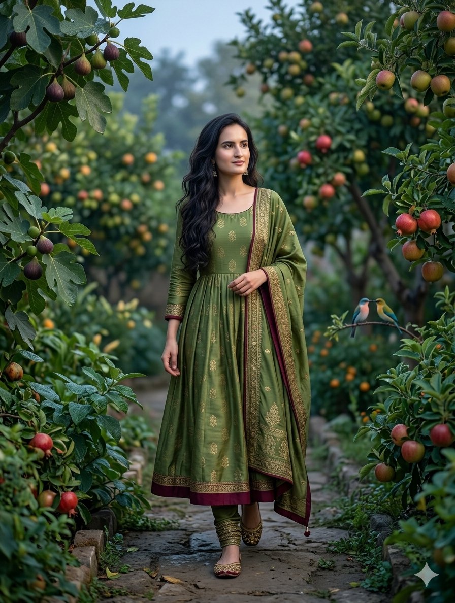 Traditional Desi Anarkali Suit — Nano Banana Pro image prompt example