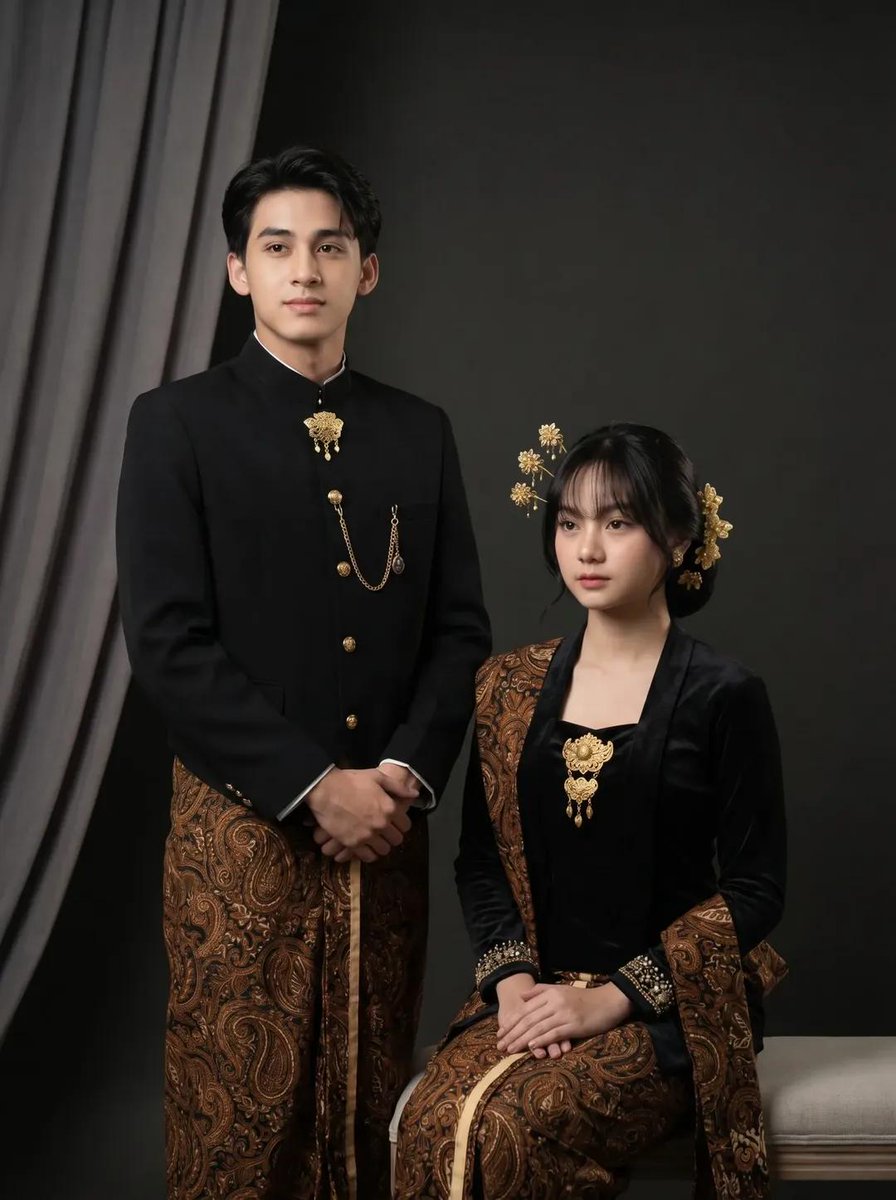 Traditional Javanese Couple Studio Portrait — Nano Banana Pro image prompt example
