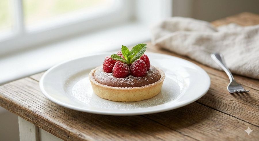 Ultra Photorealistic Cinematic Food Shot Of A Plated Dessert — Nano Banana Pro image prompt example