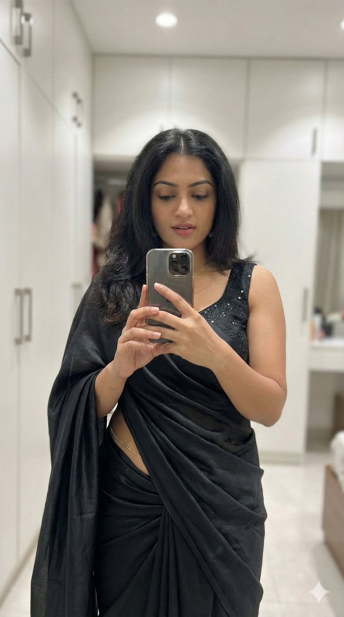 Ultra Photorealistic Saree Mirror Selfie — Nano Banana Pro image prompt example