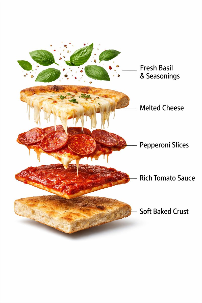 Ultra Realistic Exploded Pizza Infographic And Motion Prompt — Nano Banana Pro image prompt example