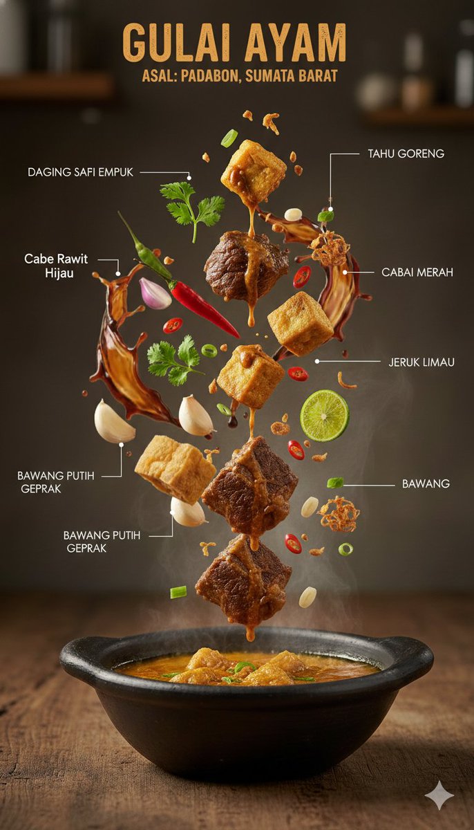 Ultra Realistic Indonesian Culinary Infographic — Nano Banana Pro image prompt example