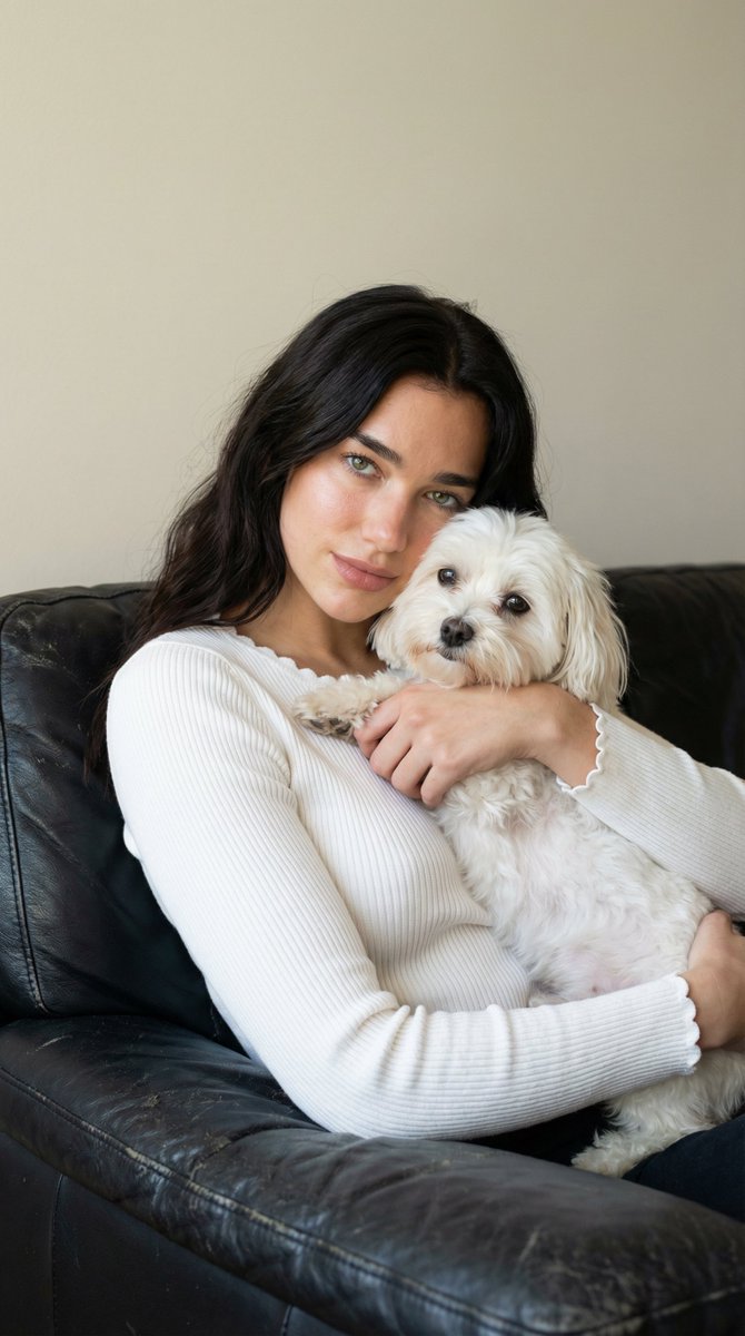 Ultra Realistic Portrait Of Woman Hugging A Maltese Dog — Nano Banana Pro image prompt example