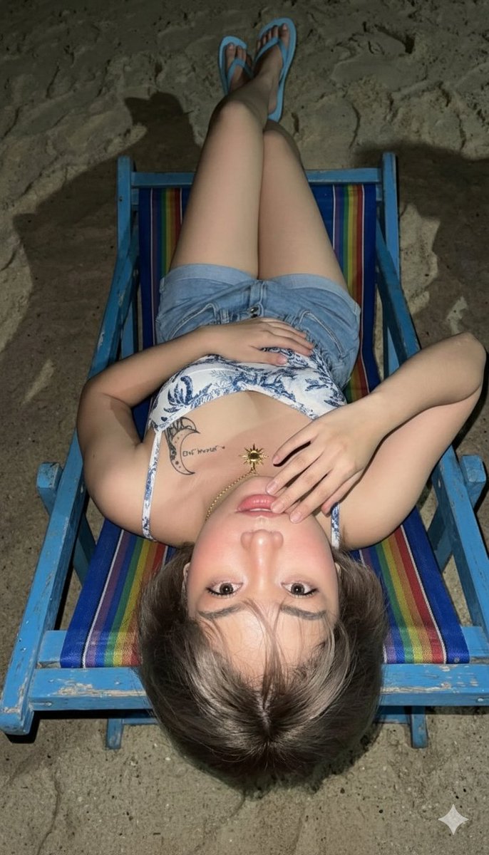 Upside Down Flash Photo On Beach At Night Duplicate — Nano Banana Pro image prompt example