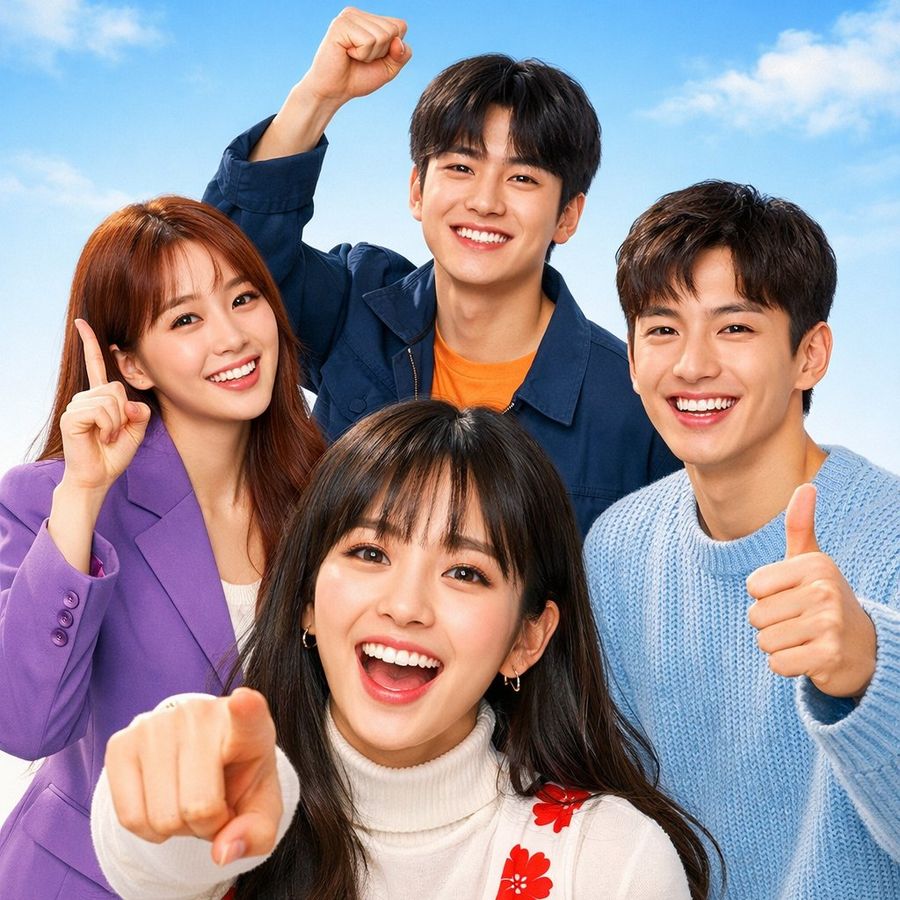Vibrant K Drama Promotional Poster — Nano Banana Pro image prompt example