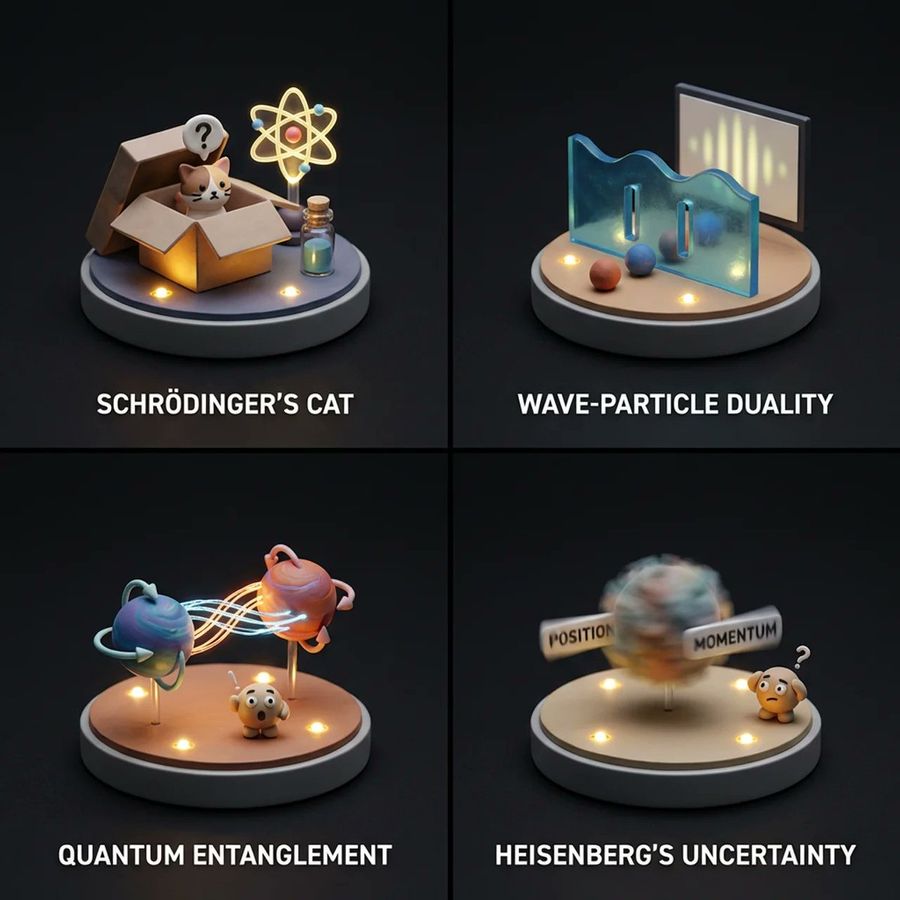 Visualizing Quantum Mechanics With Diorama Style — Nano Banana Pro image prompt example