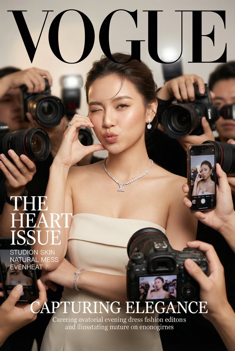 Vogue Cover Face Swap Portrait With Paparazzi — Nano Banana Pro image prompt example
