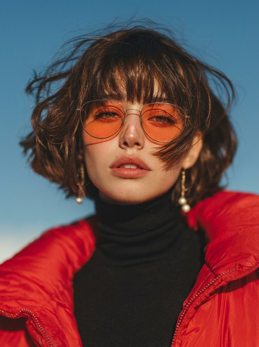 Vogue Style Red Puffer Jacket Portrait Prompt — Nano Banana Pro image prompt example