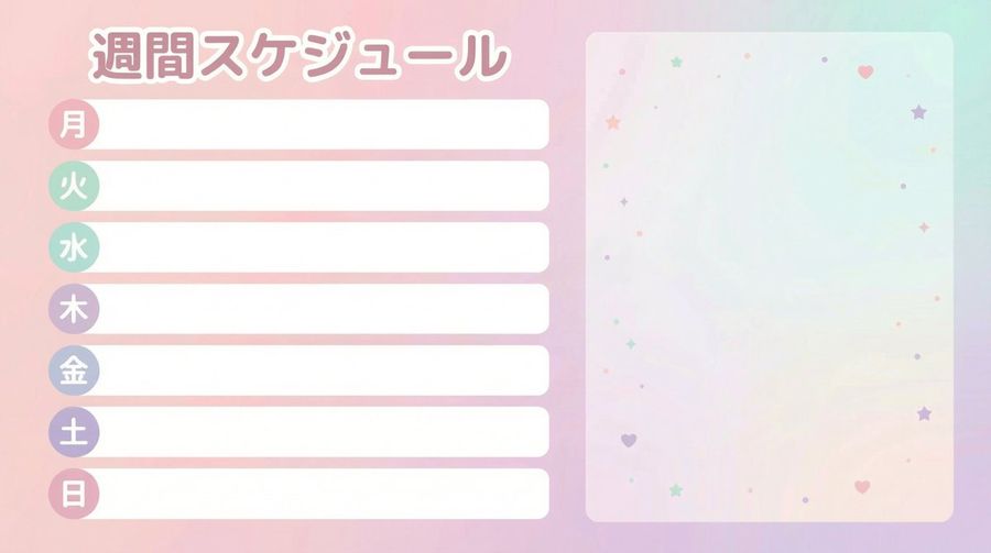 Weekly Schedule Template For Vtubers — Nano Banana Pro image prompt example