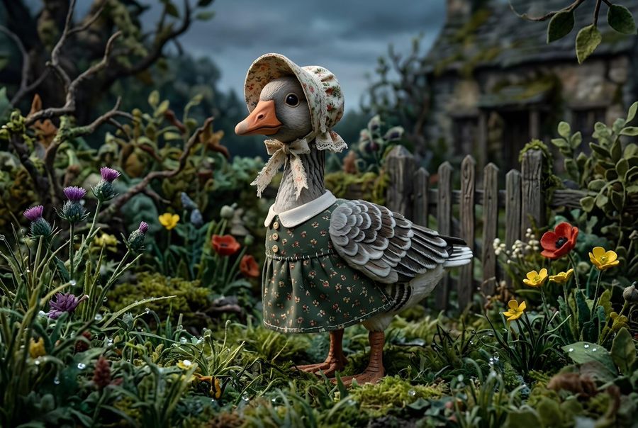 Whimsygoth Goose Illustration — Nano Banana Pro image prompt example