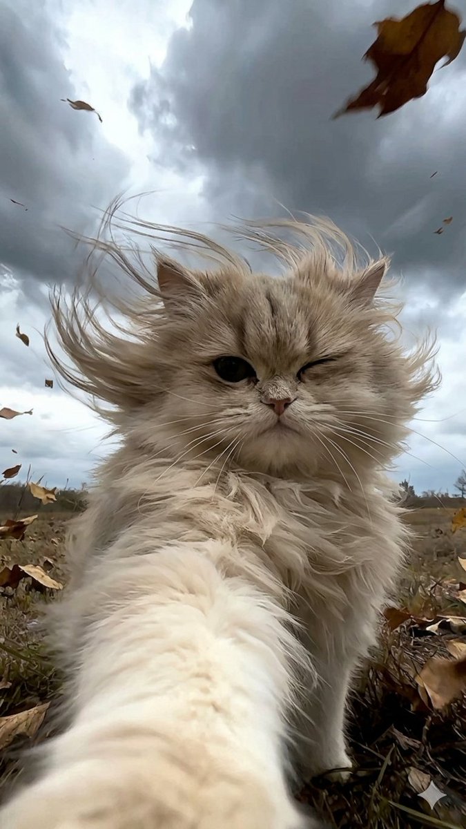 Winking Persian Cat Selfie — Nano Banana Pro image prompt example
