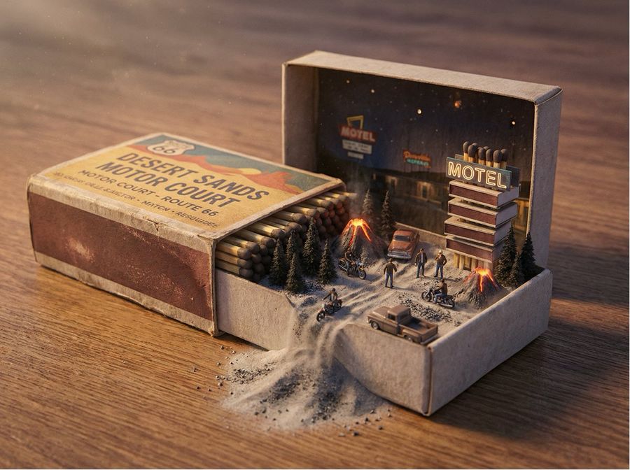 World In An Object Cinematic 3d Scene Template — Nano Banana Pro image prompt example
