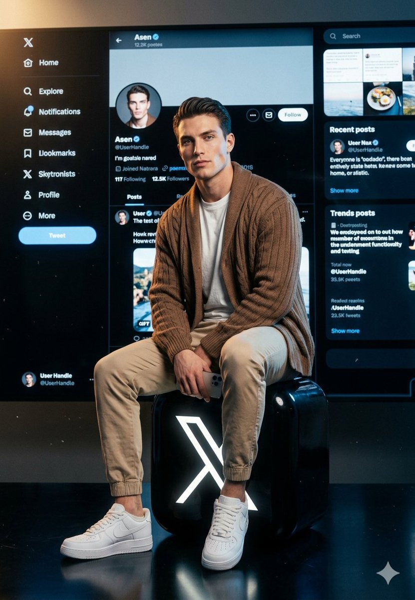 Xtwitter Ui Interaction Scene — Nano Banana Pro image prompt example