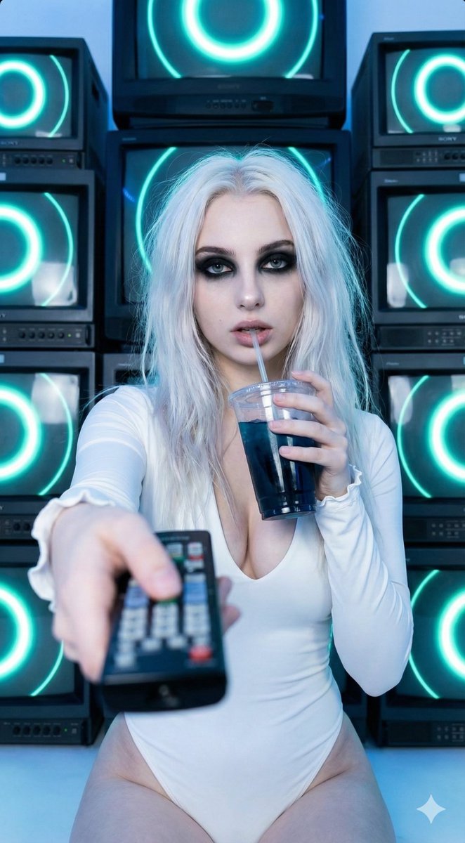Y2k Cyber Goth Portrait With Crt Monitors Prompt — Nano Banana Pro image prompt example