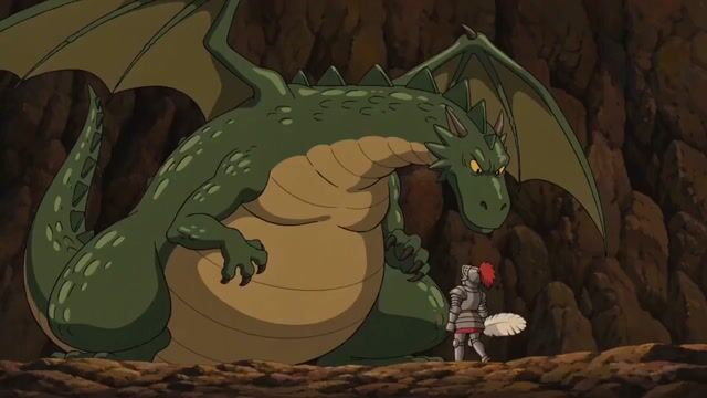 Anime Scene Where a Strongly Muscled Dragon Stands Towering in Front — Seedance 2.0 video prompt example