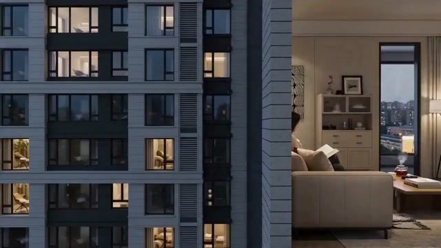 Horizontal Cross-section Display Shot of a High-rise Residential — Seedance 2.0 video prompt example