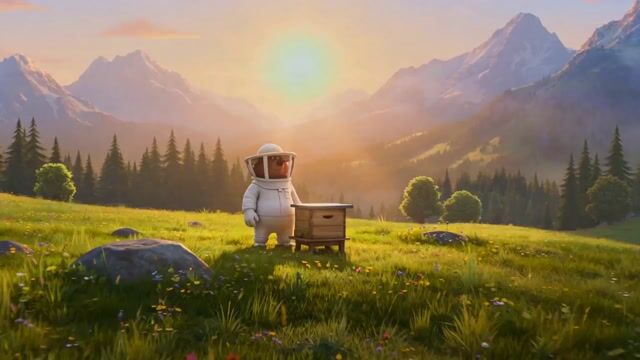 3d Cartoon Bear Beekeeper — Seedance 2.0 video prompt example