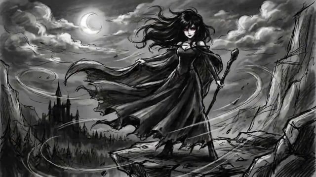 Anime Witch Transformation With Bat Wings — Seedance 2.0 video prompt example
