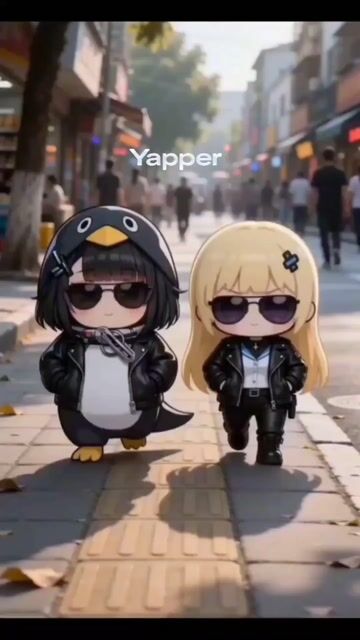 Chibi Girls Walking With Swagger In City Video — Seedance 2.0 video prompt example