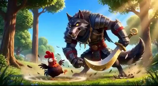 Cinematic Battle Prompt Wolf Vs  Rooster — Seedance 2.0 video prompt example