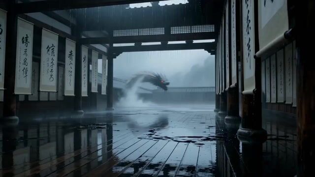 Cinematic Supernatural Duel The Ink Monk Vs The Paper Dragon — Seedance 2.0 video prompt example