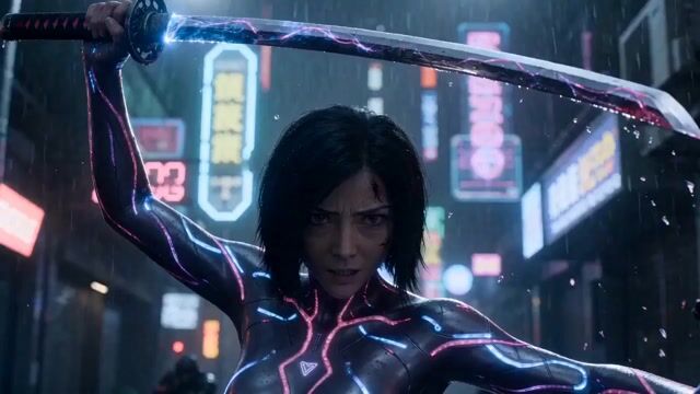 Cyber Ronin Fight Scene Cinematic — Seedance 2.0 video prompt example