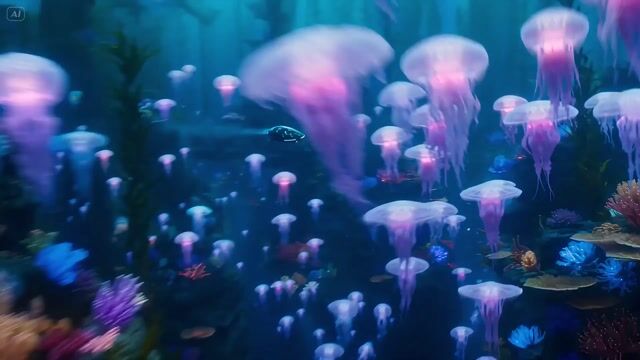 Deep Sea Explorer In A Bio Luminescent Coral City — Seedance 2.0 video prompt example