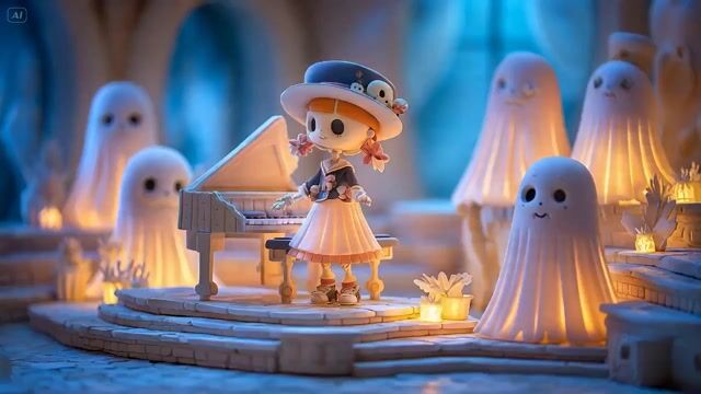 Detailed Seedance 2 0 Prompt For A Skeleton Girl Playing Piano In A Miniature Diorama — Seedance 2.0 video prompt example