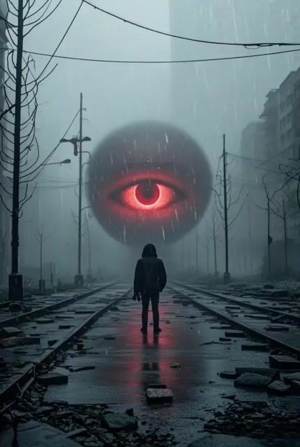 Dystopian City Glowing Eye — Seedance 2.0 video prompt example