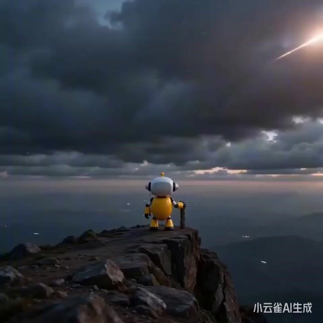 Epic Sci Fi Scene Prompt Robot On Mountain Peak 81 — Seedance 2.0 video prompt example