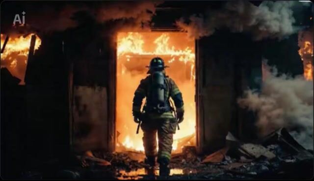 Firefighter Rescue Cinematic Sequence — Seedance 2.0 video prompt example