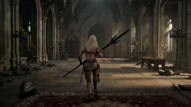 Gothic Cathedral Battle Warrior Vs  Black Dragon 191 — Seedance 2.0 video prompt example