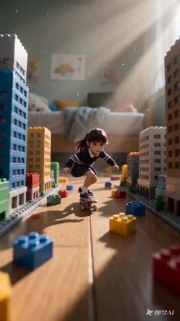 Miniature Girl Skateboard Chase Video Prompt For Seedance 2 0 — Seedance 2.0 video prompt example