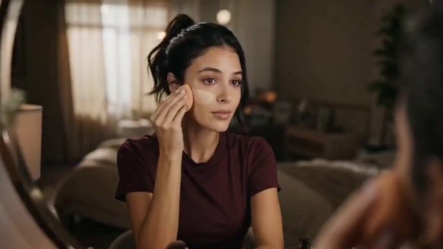 Morning Makeup Routine Beauty Ad — Seedance 2.0 video prompt example