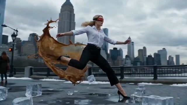 Nyc Icy Slip Bullet Time — Seedance 2.0 video prompt example