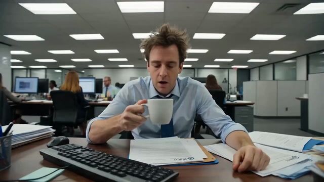 Office Coffee Break Gone Wrong Horror Video Prompt — Seedance 2.0 video prompt example