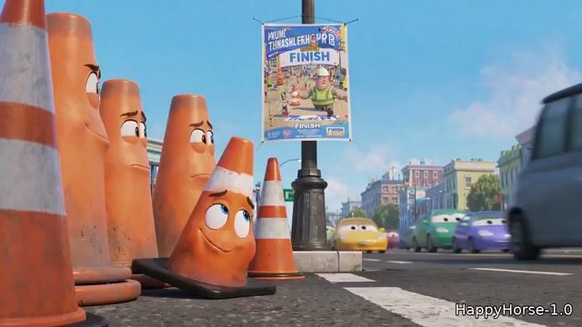 Pixar Style Traffic Cone Short — Seedance 2.0 video prompt example