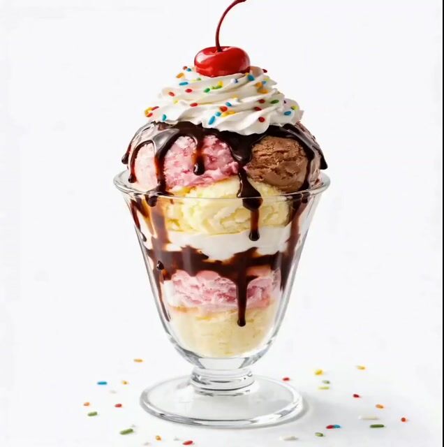 Premium Ice Cream Sundae Commercial 790 — Seedance 2.0 video prompt example