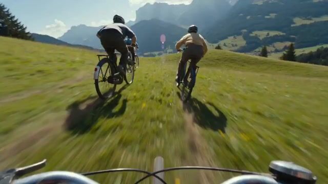 Rocket Powered Mountain Bike Race — Seedance 2.0 video prompt example