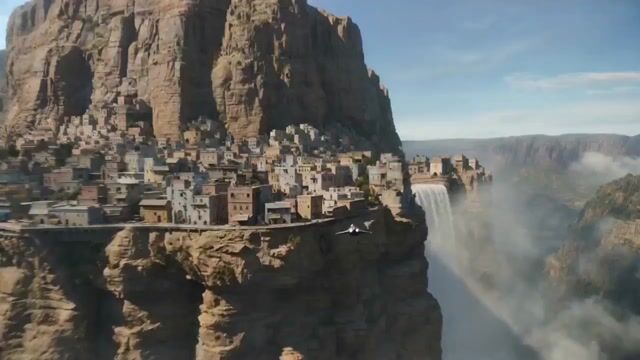 Speeder Chase Cliffside City Action — Seedance 2.0 video prompt example