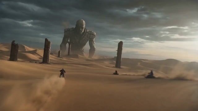 Stone Giant Desert Crossing — Seedance 2.0 video prompt example